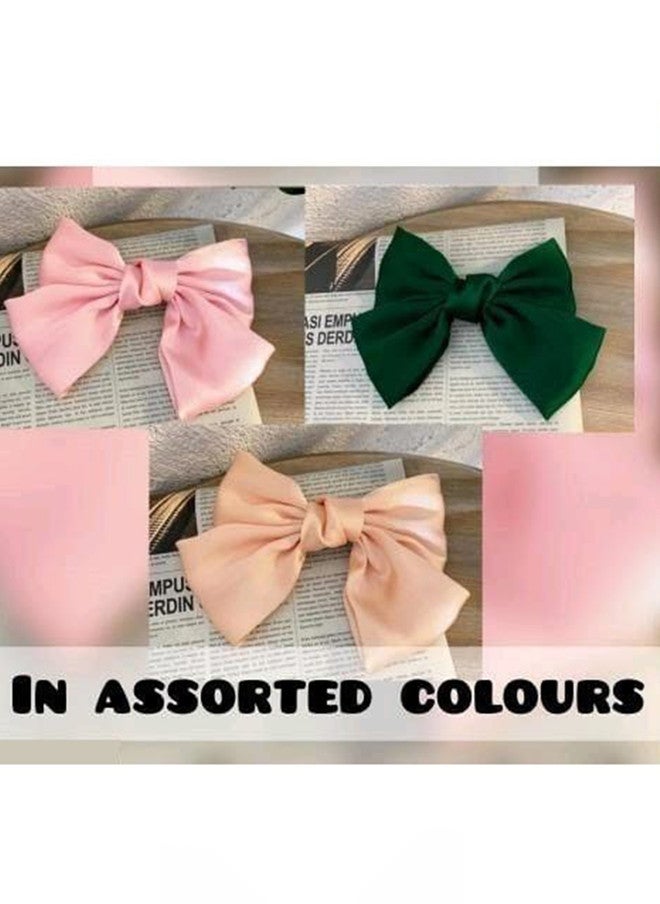 SZN Assorted Colour Bow Hair Clips - Set of 3 - Image 1